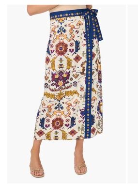 Vince Camuto Print Wrap Midi Skirt